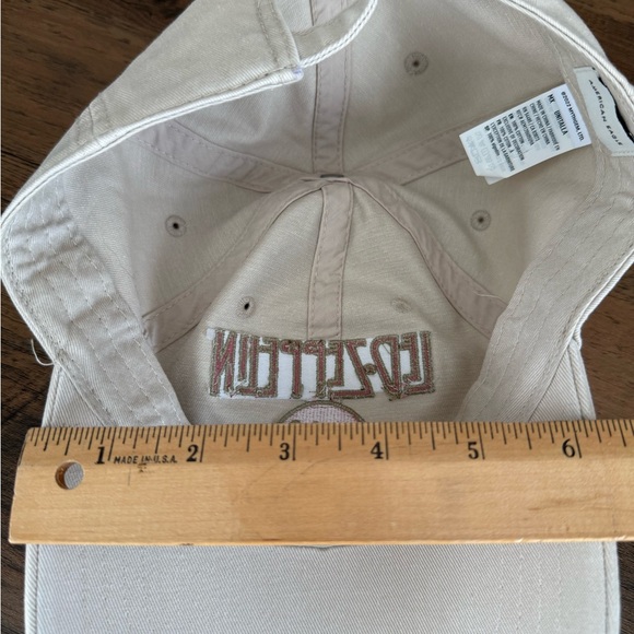 American Eagle Outfitters Led Zeppelin Cream Baseball Hat Cap with Pink Logo - Picture 8 of 9